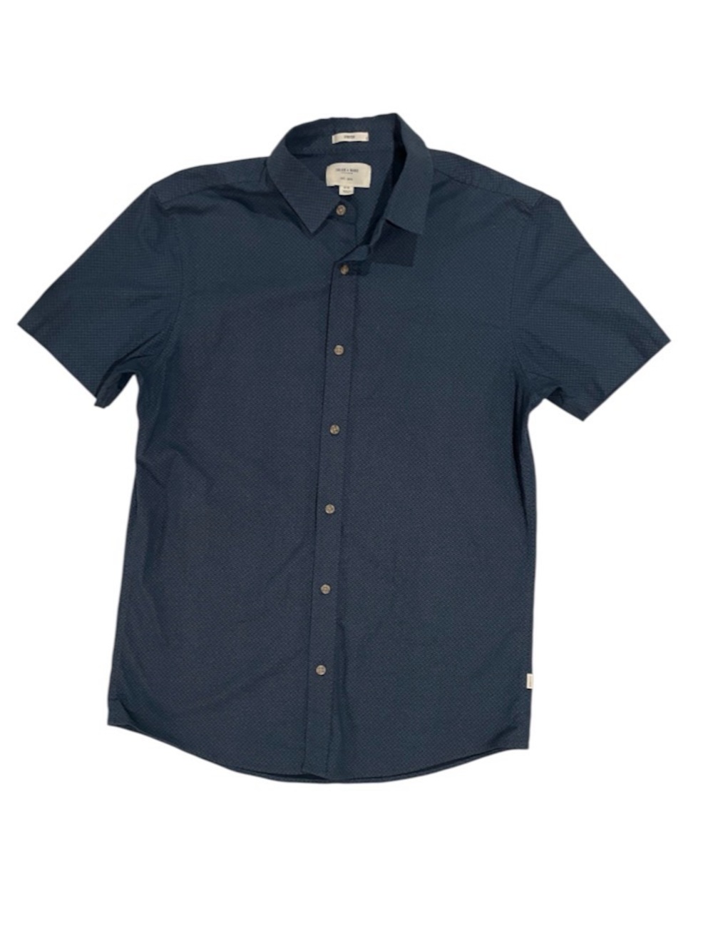 Julian & Mark men’s short-sleeve navy textured button-up shirt
